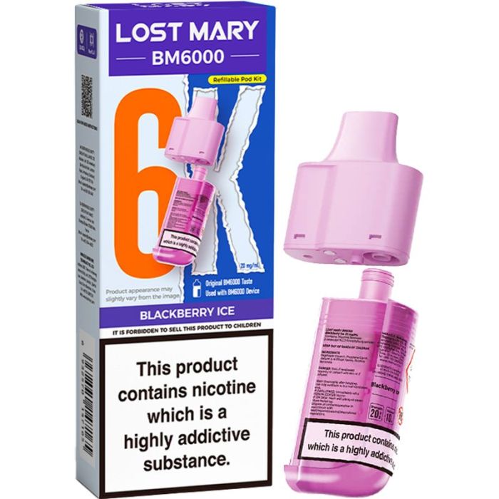 Lost Mary BM6000 Replacement Pod - Blackberry Ice